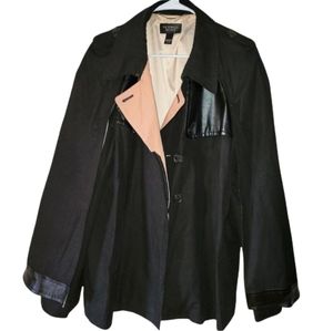 Victoria's Secret Black/Pink swing trench cape coat Xl